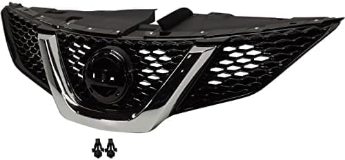 Front Grille Primed With Chrome Molding Plastic Direct Replacement Compatible With 2017 Nissan Rogue Sport NI1200288 623106MG0A