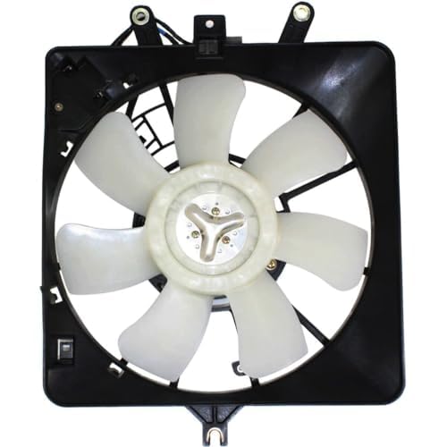 Front A/C Condenser Single Fan Assembly Direct Replacement Compatible with 2007-2008 Honda Fit HO3120100 38611PWAJ01 38615RMEA01 38616PWAJ01
