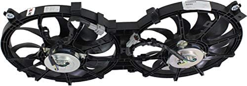 Front Radiator Dual Cooling Fan Assembly Plastic Direct Replacement Compatible with 2009-2014 Nissan Maxima NI3115139 21481ZY70A