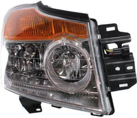 Set Of 2 Front Head Light Assembly Plastic Left Driver & Right Passenger Side Direct Replacement Compatible With 2008-2015 Nissan Armada NI2502175 NI2503175 260109GA0B 260609GA0B