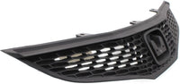 Front Bumper Cover Primed Plastic + Grille Textured + Headlights Left Driver & Right Passenger Side Direct Replacement Compatible With 2009-2014 Honda