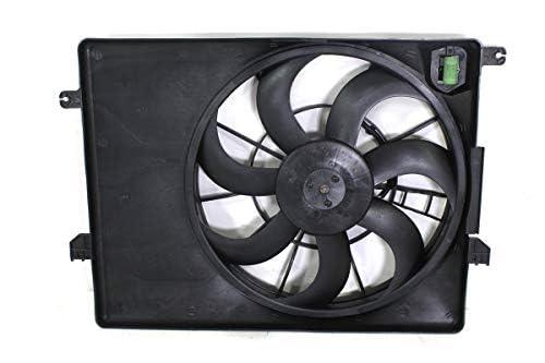 Front Radiator Cooling Fan Assembly Plastic Direct Replacement Compatible with 2010-2013 Hyundai Tucson / 2011-2013 Kia Sportage HY3115137 253802S500