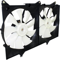 Front Radiator Dual Fan Assembly Plastic Direct Replacement Compatible with 2002-2003 Lexus ES300 / 2002-2006 Toyota Camry TO3115129 163630A180 167110A170 163610A120