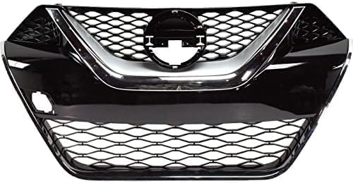 Front Grille Primed With Chrome And Silver Molding Direct Replacement Compatible With 2016-2017 Nissan Maxima NI1200284 623104RA0A