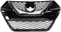 Front Grille Primed With Chrome And Silver Molding Direct Replacement Compatible With 2016-2017 Nissan Maxima NI1200284 623104RA0A