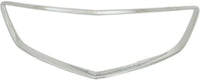 Front Grille Primed Shell & Insert + Upper And Surround Molding Chrome Direct Replacement Compatible With 2015-2017 Acura TLX AC1200124 AC1210118 AC1202106 75105TZ3A01 75125TZ3A01