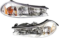 Set Of 2 Front Headlight Assembly Halogen Right Passenger and Left Driver Side Direct Replacement Compatible With 1998-2000 Ford Contour FO2503145 FO2502145 XS2Z13008AA XS2Z13008BA