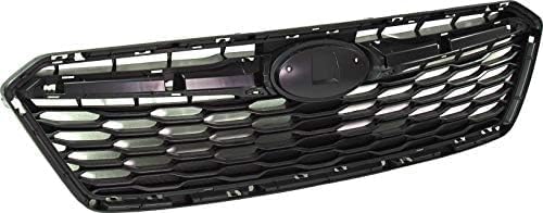 Front Grille Assembly Textured Black Shell And Insert Plastic Direct Replacement Compatible With 2017-2019 Subaru Impreza SU1200170 91122FL00B