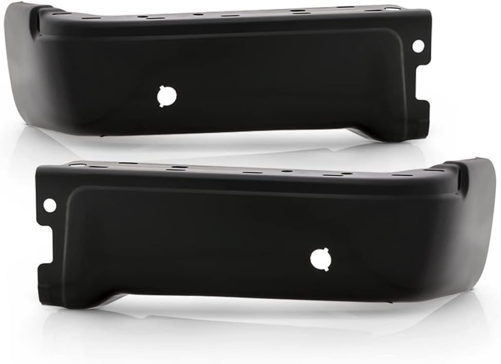 Set Of 2 Rear Step Bumper Face Bar Only Powdercoated Black Left Driver & Right Passenger Side Direct Replacement Compatible With 2009-2014 Ford F-150 FO1102373 9L3Z17906DPTM