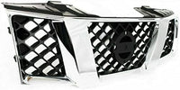Front Grille Chrome Shell With Black Insert Direct Replacement Compatible With 2005-2007 Nissan Pathfinder / 2005-2008 Frontier NI1200217 62310EA700