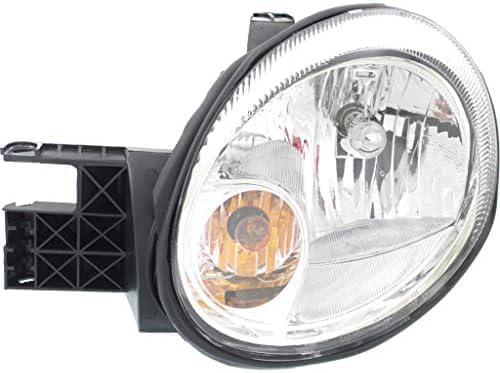 Set Of 2 Front Head Lights Assembly Halogen With Chrome Interior Right Passenger & Left Driver Side Direct Replacement Compatible With 2003-2005 Dodge Neon CH2502151 CH2503151