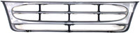 Front Grille Painted Silver Shell And Insert Plastic Direct Replacement Compatible With 1997-2004 Ford E-Series FO1200338 F8UZ8200BAA