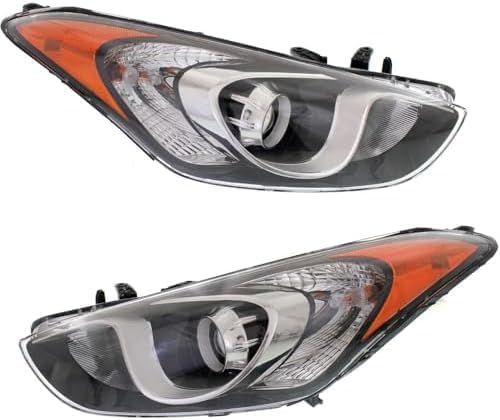 Set Of 2 Front Headlight Assembly Halogen Right Passenger & Left Driver Side Direct Replacement Compatible With 2013-2017 Hyundai Elantra GT HY2502173 HY2503173 92102A5050 92101A5050