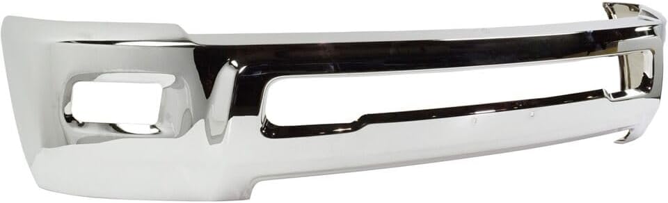 Front Bumper Chrome Steel Without Parking Aid Sensor Holes Direct Replacement Compatible With 2010-2018 Dodge Ram 2500/3500 CH1002390 68045698AB