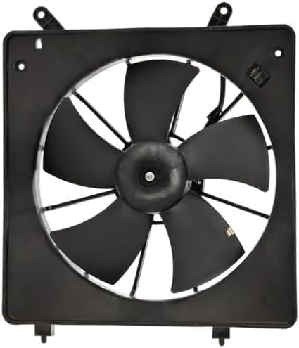 Front Radiator Single Fan Assembly Plastic Left Driver Side Direct Replacement Compatible With 1998-2002 Honda Accord HO3115103 19015PAAA01-PFM 19020PAAA01