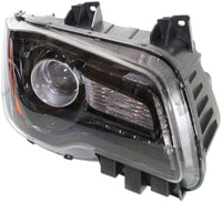 Set Of 2 Front Head Light Assembly With Black Bezel Left Driver & Right Passenger Side Direct Replacement Compatible With 2012-2014 Chrysler 300 CH2502235 CH2503235