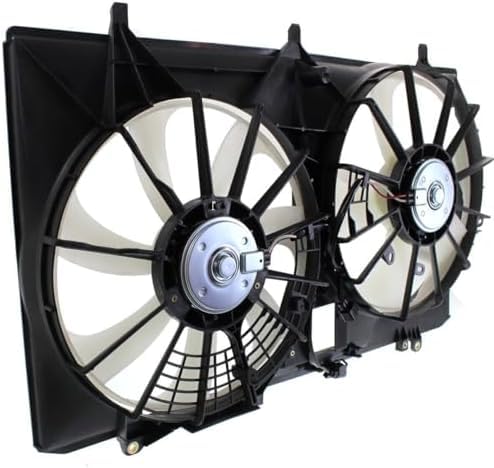Front Radiator Dual Fan Assembly Without Control Module Direct Replacement Compatible With 2011-2013 Toyota Sienna TO3115167 163630V120-PFM 163630V110 163610P150 163610P160 167110V090