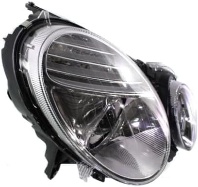 Set Of 2 Front Head Light Assembly Plastic Left Driver & Right Passenger Side Direct Replacement Compatible With 2007-2009 Mercedes Benz E-Class MB2500100 MB2501100