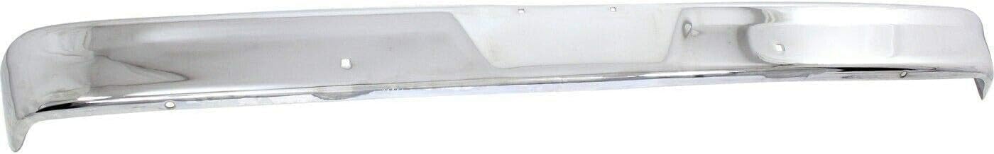 Front Bumper Chrome Steel Direct Replacement Compatible With 1967-1977 Ford F-Series FO1002102 C4TZ17757D