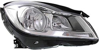 Front Head Light Assembly With Chrome Interior Plastic Right Passenger Side Direct Replacement Compatible With 2012-2014 Mercedes Benz C-Class MB2503187 2048205459
