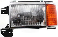 Set Of 2 Front Headlight Assembly With Side Marker Lamps And Chrome Trim Left Driver & Right Passenger Side Direct Replacement Compatible With 1987-1991 Ford F-Series FO2502105