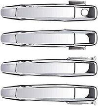 Set of 4 Front and Rear Exterior Door Handle Chrome Left Driver & Right Passenger Side Direct Replacement Compatible with 2007-2013 Chevrolet Silverado/GMC Sierra GM1311163