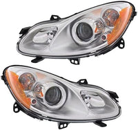 Set Of 2 Front Head Light Assembly Plastic Left Driver & Right Passenger Side Direct Replacement Compatible With 2008-2015 Smart Fortwo SM2503100 SM2502100 4518202459 4518202559