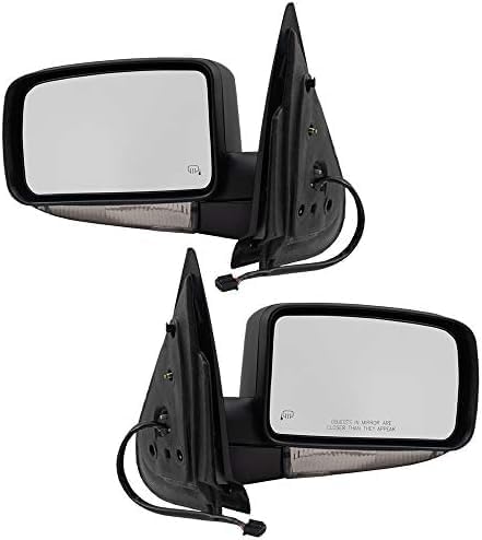 Set Of 2 Front Power Mirror Non-Towing Manual Folding Heated Primed Left Driver Side & Right Passenger Side Direct Replacement Compatible With 2005-2006 Lincoln Navigator FO1321570