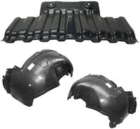 Front Engine Splash Shield Under Cover + Fender Liners Left & Right Side Direct Replacement Compatible With 1999-2006 Chevrolet Silvrado/GMC Sierra 1500 2500HD GM1246110 GM1247110