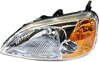Set Of 2 Front Head Light Lens And Housing Right Passenger & Left Driver Side Direct Replacement Compatible With 2001-2003 Honda Civic HO2519102 HO2518102 33101S5PA01