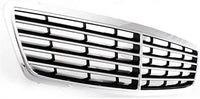 Front Grille Assembly Chrome Shell With Prime Insert Plastic Direct Replacement Compatible With 2000-2002 Mercedes Benz E-Class MB1200116 21088006839040