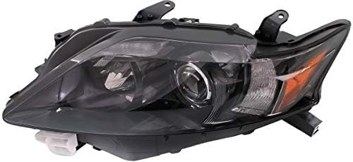 Set Of 2 Front Head Light Assembly With Black Interior Plastic Left Driver & Right Passenger Side Direct Replacement Compatible With 2010-2012 Lexus RX350 LX2503155 LX2502155