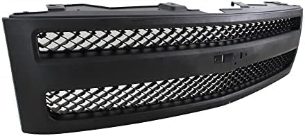 Front Grille Textured Shell And Insert + Headlight Left Driver & Right Passenger Side Direct Replacement Compatible With 2007-2013 Chevrolet Silverado 1500 GM1200578 GM2502280