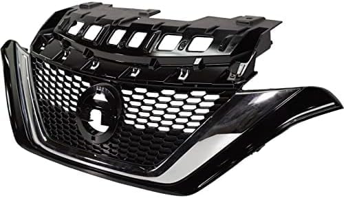 Front Grille Primed Insert Plastic With Chrome Molding Direct Replacement Compatible With 2017-2019 Nissan Versa Note NI1200290 623109ME0A