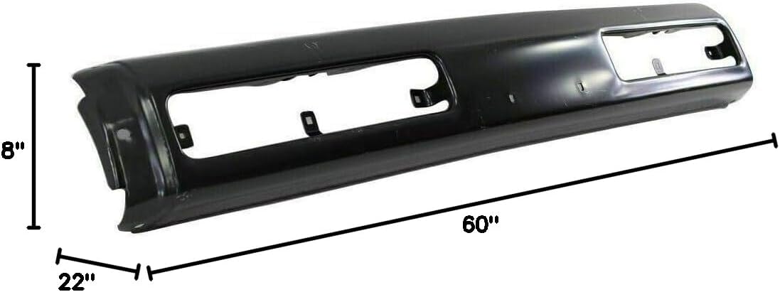 AUTOS PARTS PLUS Front Bumper Steel + Outer End Caps Primed Left Driver & Right Passenger Side Direct Replacement Compatible With 1993-1995 Nissan Pickup NI1004131 NI1005131 NI1002102 6201457G26