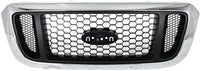 Front Grille Chrome Shell With Honeycomb Insert Plastic Direct Replacement Compatible With 2004-2005 Ford Ranger FO1200453 4L5Z8200EAA