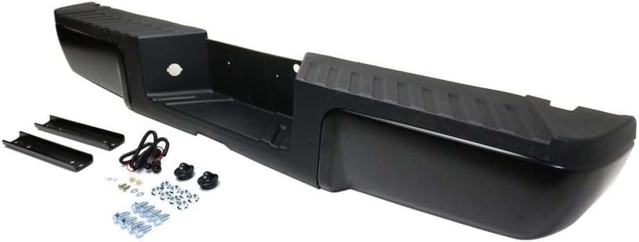 Step Bumper Assembly Primed Steel Without Object Sensor Holes Direct Replacement Compatible With 2013-2016 Ford F-Series Super Duty FO1103174 9C3Z17906APTM-PFM