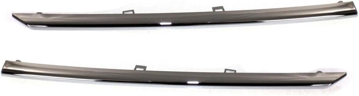Front Bumper Lower Grille Textured + Fog Light Molding + Bezels + Brackets Left Driver & Right Passenger Side Direct Replacement Compatible With 2012-2014 Toyota Camry TO1036129
