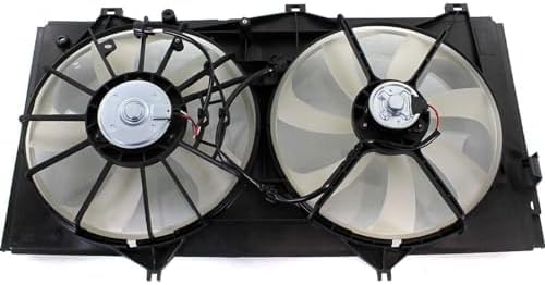 Front Radiator Dual Fan Assembly Plastic Direct Replacement Compatible with 2005-2018 Toyota Avalon / 2009-2016 Venza / 2007-2017 Camry / 2007-2018 Lexus ES350 LX3115113