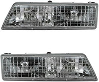 Set Of 2 Front Headlight Assembly Right Passenger & Left Driver Side Direct Replacement Compatible With 1995-1997 Mercury Grand Marquis FO2502148 FO2503148 F5MY13008B F5MY13008A