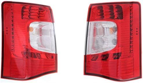 Set Of 2 Tail Light Assembly Plastic Left Driver & Right Passenger Side Direct Replacement Compatible With 2011-2016 Chrysler Town & Country CH2801198 CH2800198