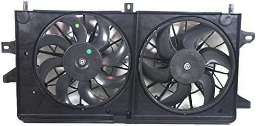Front Radiator Dual Cooling Fan Assembly Plastic Direct Replacement Compatible with 2004-2008 Pontiac Grand Prix / 2005-2009 Buick Lacrosse GM3115180 89019107-PFM 89018446-PFM