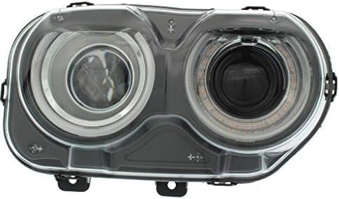 Front Head Light Assembly Without Air Ducts Halogen Right Passenger Side Direct Replacement Compatible With 2015-2022 Dodge Challenger CH2503267 68174064AG 68174064AF