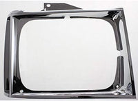 Set Of 2 Front Head Light Door Bezel Chrome Left Driver & Right Passenger Side Direct Replacement Compatible With 1982-1990 Chevrolet S10 Pickup GM2513121 GM2512121 15591586 15591585