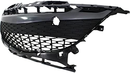 Front Bumper Grille Gray Plastic Direct Replacement Compatible With 2010-2011 Mazda 3 MA1036114 BBN2501T0K