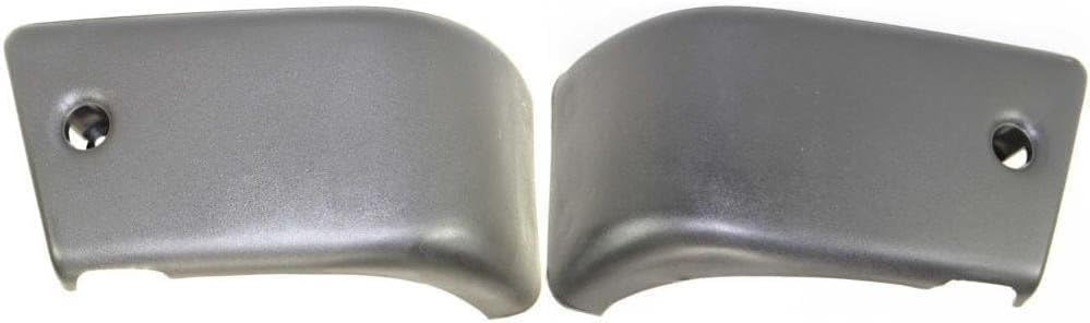 Set Of 2 Front Bumper End Cap Primed Left Driver & Right Passenger Side Direct Replacement Compatible With 1984-1989 Toyota 4Runner TO1005116 TO1004157 5210289106 5210389106