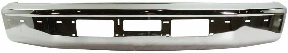 Front Bumper Chrome + Lower Valance Panel Textured + Moldings Primed Center + Left & Right Side Direct Replacement Compatible With Ford F-Series/Bronco 1992-1996 FO1002254