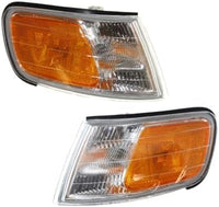 Set Of 2 Front Corner Lamps Plastic Left Driver & Right Passenger Side Direct Replacement Compatible With 1994-1997 Honda Accord HO2551109 HO2550109 34300SV4A02 34350SV4A02