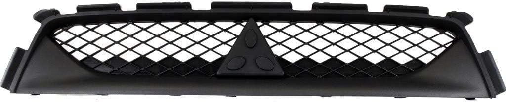 Front Bumper Cover Primed Plastic + Upper & Lower Grille Direct Replacement Compatible With 2011-2012 Mitsubishi Outlander/RVR