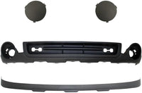 Front Bumper Lower Valance Air Deflector Textured + Extension + Fog Lamp Covers Left Driver & Right Passenger Side Direct Replacement Compatible With 2007-2013 GMC Sierra 1500